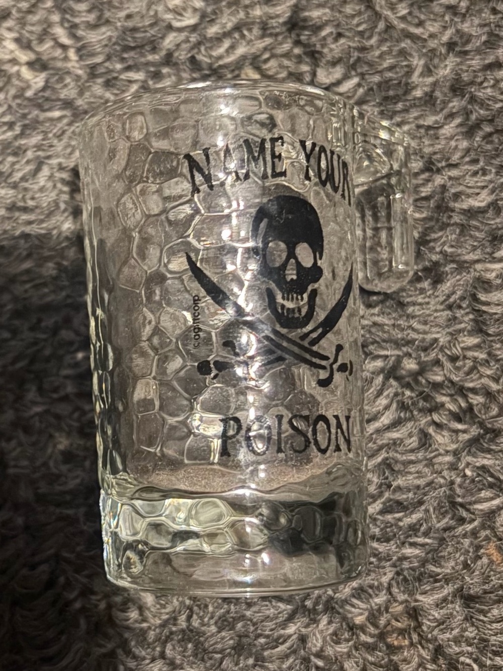 Name your poison shot glass